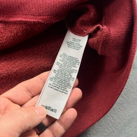 True Religion Full Zip Hoodie Men's 2XL Red Color Block Raglan Distressed Cali - Picture 10 of 11